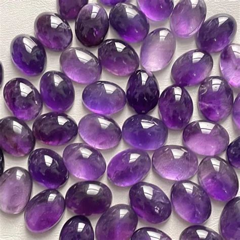 Wedding Natural Purple Amethyst X Mm Oval Cabochon For Jewelry At