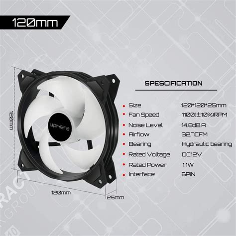 Uphere Pack Mm Silent Intelligent Control Rgb Fan Adjustable