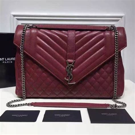 Saint Laurent Large Monogram Envelope Satchel In Red Mixed Matelasse Leather Ysl Bag Bags