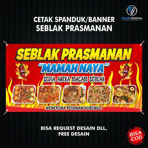 Spanduk Seblak Prasmanan Bisa Request Desain Ukuran Lazada Indonesia