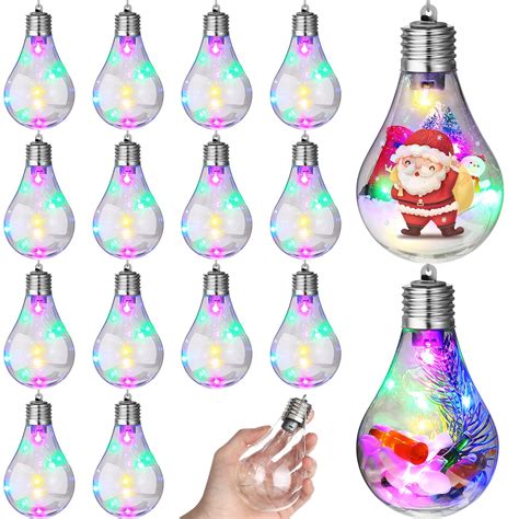 Led Christmas Fillable Light Bulb Christmas Ball Clear Plastic Fillable Diy Light Bulb With