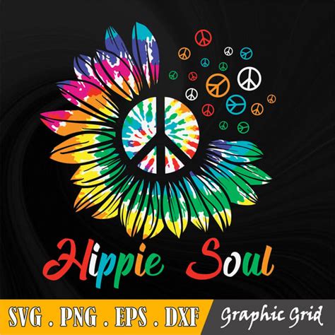 Hippie Soul Svg Cut File Peace Sign Svg Sunflower Svg Inspire