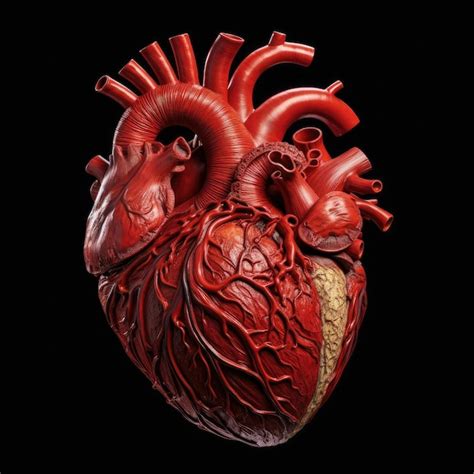 Ilustración 3d De Anatomía Del Modelo De Corazón Humano Foto Premium