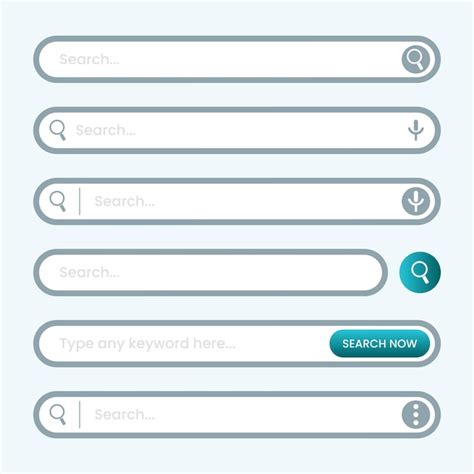 Premium Vector Rounded Corners Search Bar For UI Design Elements EPS