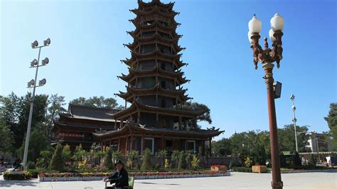 Wooden Pagoda Temple In Zhangye Gansu