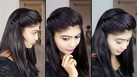 1 Minute side puff hairstyle - Quick & Easy - Kurti Blouse