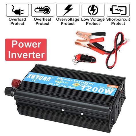 1200W Peak Intelligent Power Converter Power Supply Inverter DC 12V 24V