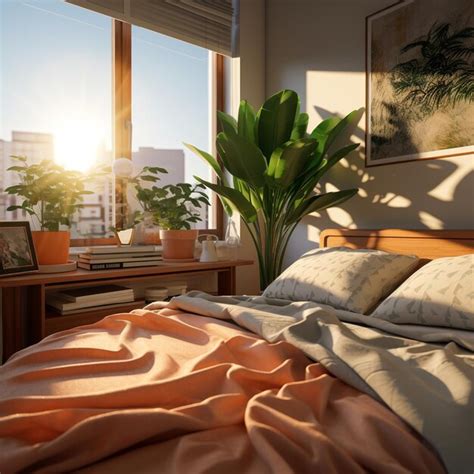 Premium Ai Image Illustration Of A Simple Bedroom With An Indoor