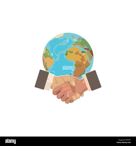 Color Image Business Idea Handshake And Planet The International