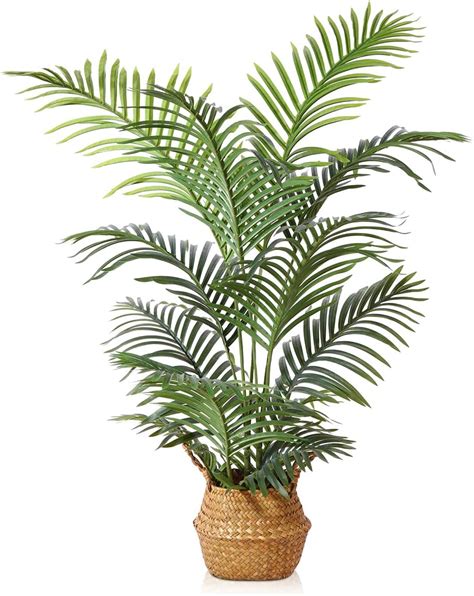 LOMANTO Fake Majesty Palm Plant 4Ft Artificial Plants For Home Decor