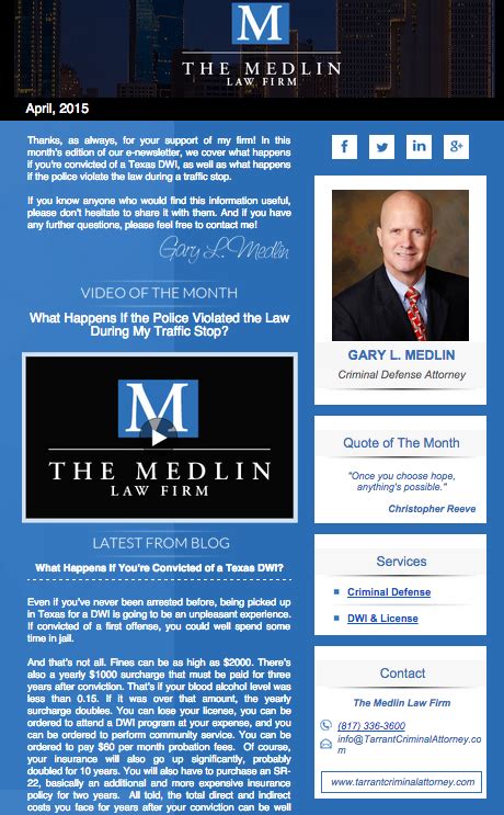 Law Firm E Newsletter Spotlight Branding