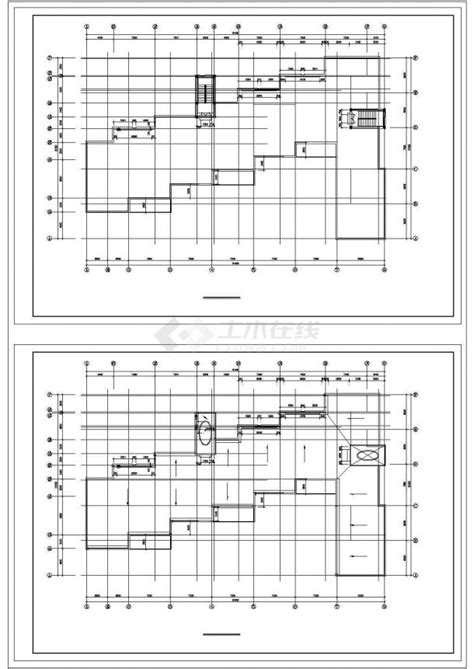 某三层四建幼儿园建筑施工cad图，共六张幼儿园土木在线