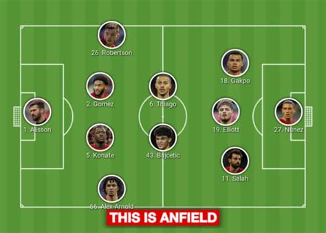 Liverpool Lineup Vs Chelsea Nunez Returns And Bajcetic S First League