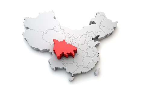 Premium Photo Map Of China Showing Sichuan Regional Area D Rendering