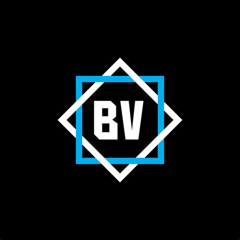 BV letter logo design on black background. BV creative circle letter ...