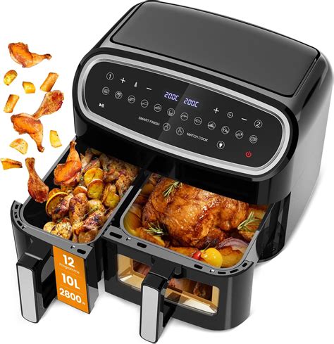 Friteuse Sans Huile Double Air Fryer Tour Capacit Xxl De Litres