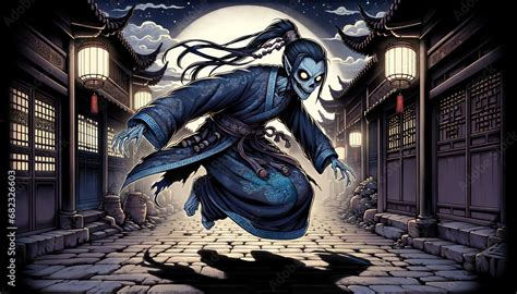 Anime Style Illustration Of A Jiangshi The Chinese Hopping Vampire