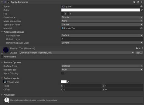 Can T Use A RenderTexture On A Sprite Renderer Unity 2021 3 1f1 Unity