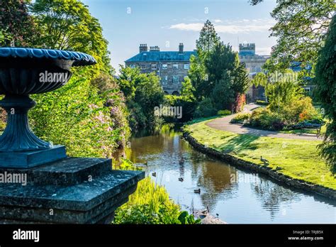 The River Wye In The Pavilion Gardens A Park In The Spa Town Of Buxton