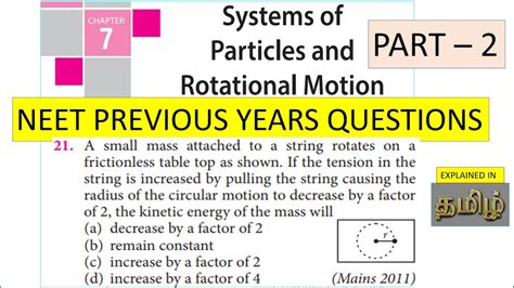 System Of Particles And Rotational Motion Part Neet Previous Year