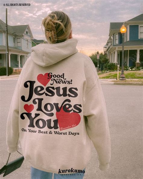 Jesus Loves You Christian Mental Health Hoodie Preppy Faith Sweatshirt Y2k Christian Clothes