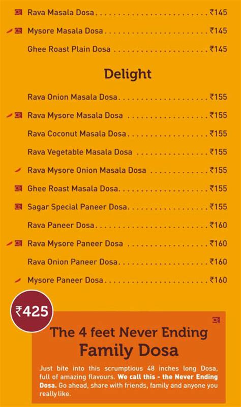 Sagar Ratna Menu Menu For Sagar Ratna Greater Kailash Gk 2 South