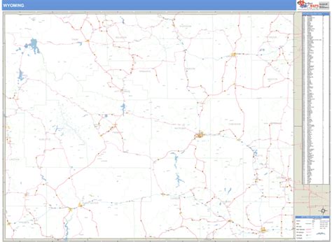 Wyoming Zip Code Wall Map Basic Style By Marketmaps