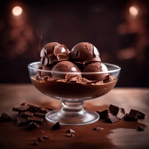 Premium AI Image | A delicious chocolate icecream bowl