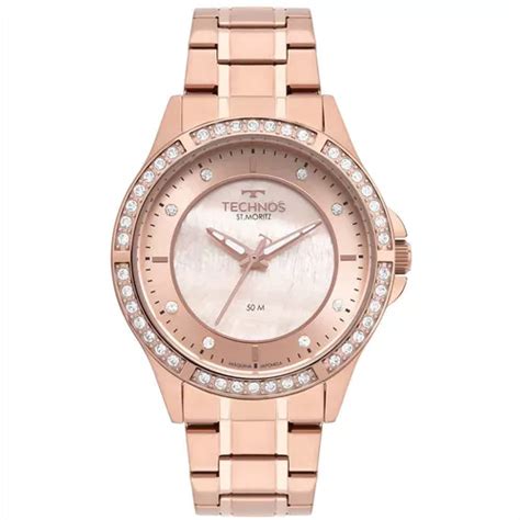 Reloj impermeable Technos St Moritz Rosê para mujer 50 m MercadoLibre