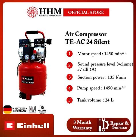 EINHELL Silent Vertical Type Air Compressor TE AC 24 SILENT