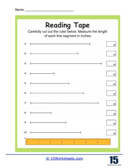 Reading Tape Measures Worksheets 15