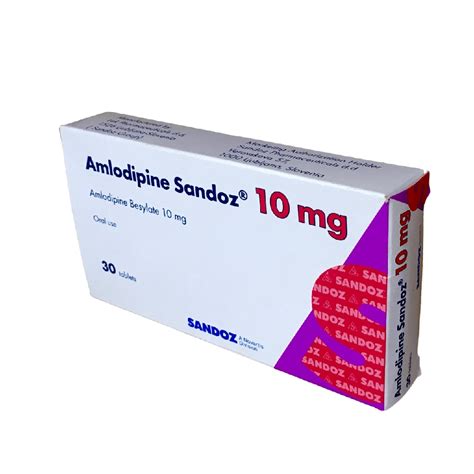 AMLODIPINE 10MG 30 TABLETS SANDOZ