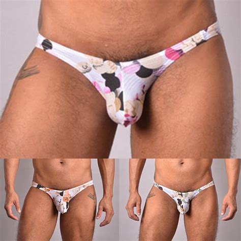 MEN RETRO LOW Waist Bulge Pouch G String Bikini Panties Underpants