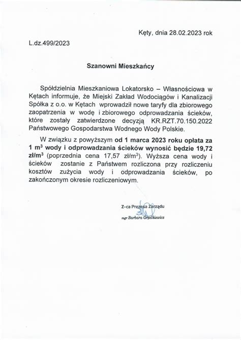 Nowa Wysoko Op Aty Za Wod Sp Dzielnia Mieszkaniowa Lokatorsko