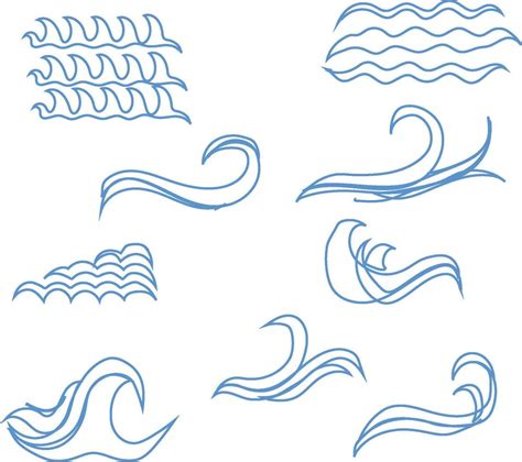 Set of wave waves vector 40738216 Vector Art at Vecteezy