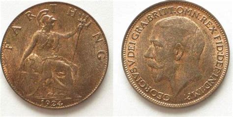 England GREAT BRITAIN Farthing 1924 GEORGE V Bronze UNC MA Shops