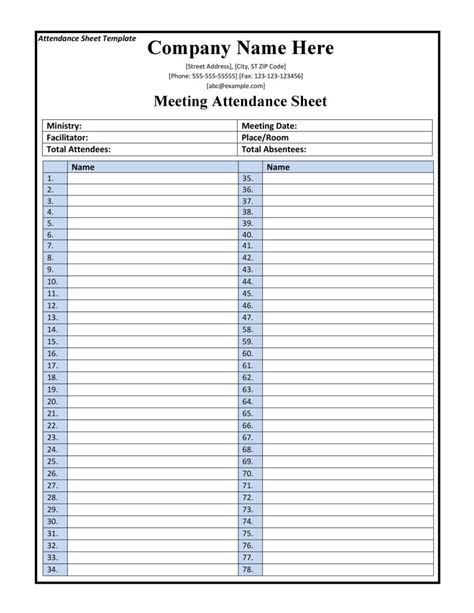 Attendance Sheet Template Google Sheets - Printable Calendars AT A GLANCE