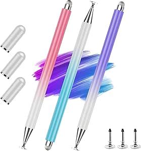 Lot De Stylets Pour Crans Tactiles Bleu Rose Violet Pointe Fine