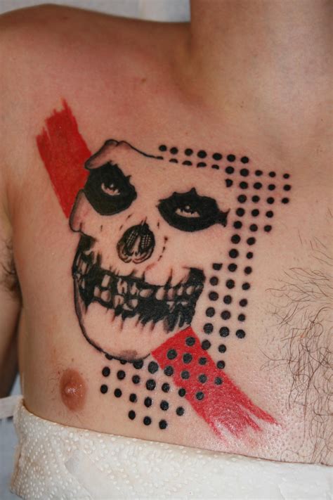 Crimson Ghost Skull Tattoo by Paroofek on DeviantArt