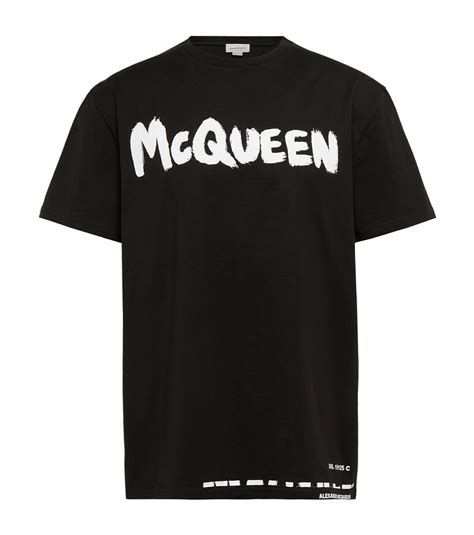 Alexander Mcqueen Logo Embroidered Cotton Jersey T Shirt White