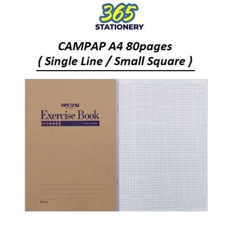 Campap A4 80pgs Kraft Cover Exercise Book Single Line Small Square