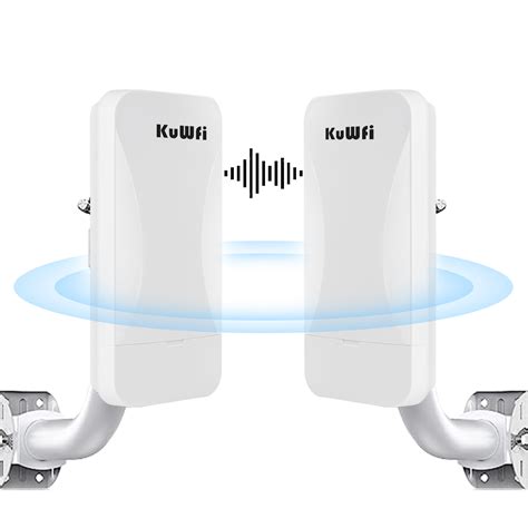 KuWFi 1 2KM Wireless Bridge 2 4G 300Mbps Outdoor CPE AP Repeater Point