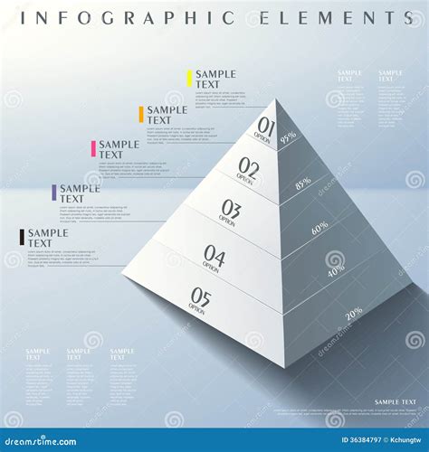 Infographics Pyramide Der Zusammenfassung D Vektor Abbildung