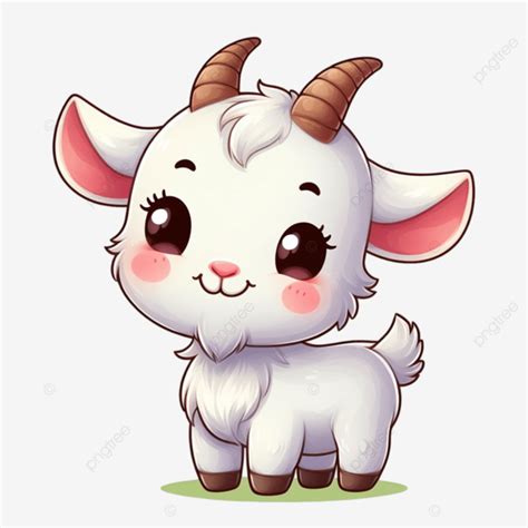 A Cheerful Cartoon Goat With Large Horns And Wide Smile On Its Face A