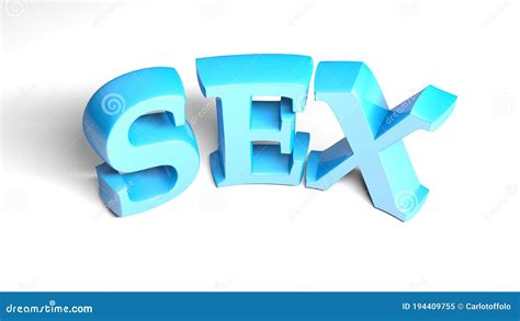 Sex Blue Write Isolated On White Background 3d Rendering Illustration