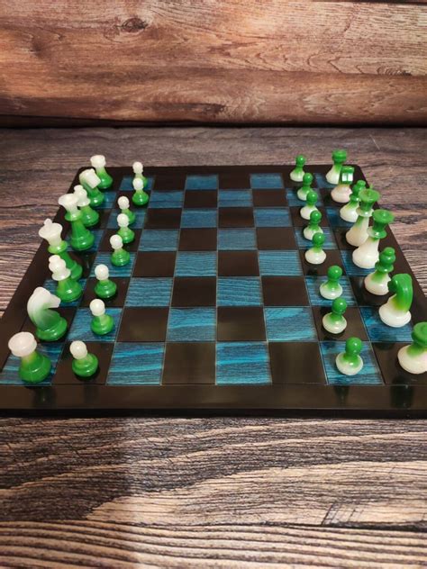 Custom Resin Chess Set Size King Mm Small Etsy