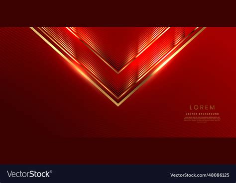 Abstract Gold Triangles Lines On Dark Red Vector Image