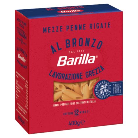 Mezze Penne Rigate Al Bronzo Barilla Gr Gme Food