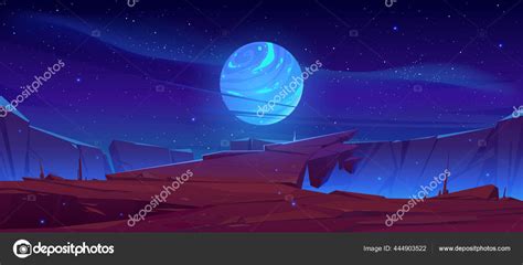 Alien Planet Surface Landscape Background View Stock Vector By ©klyaksun 444903522