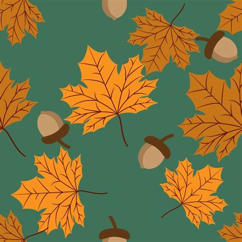 Premium Vector Vector Floral Seamless Pattern With Autumn Leaves And